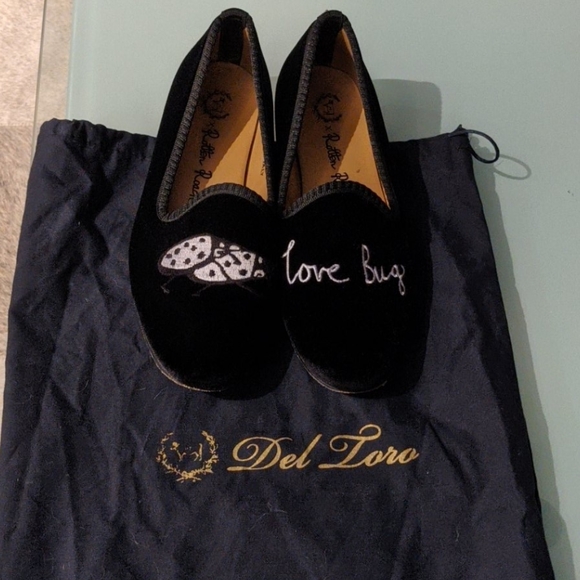 Del Toro Shoes - Del Toro Love Bug Velvet Slippers
